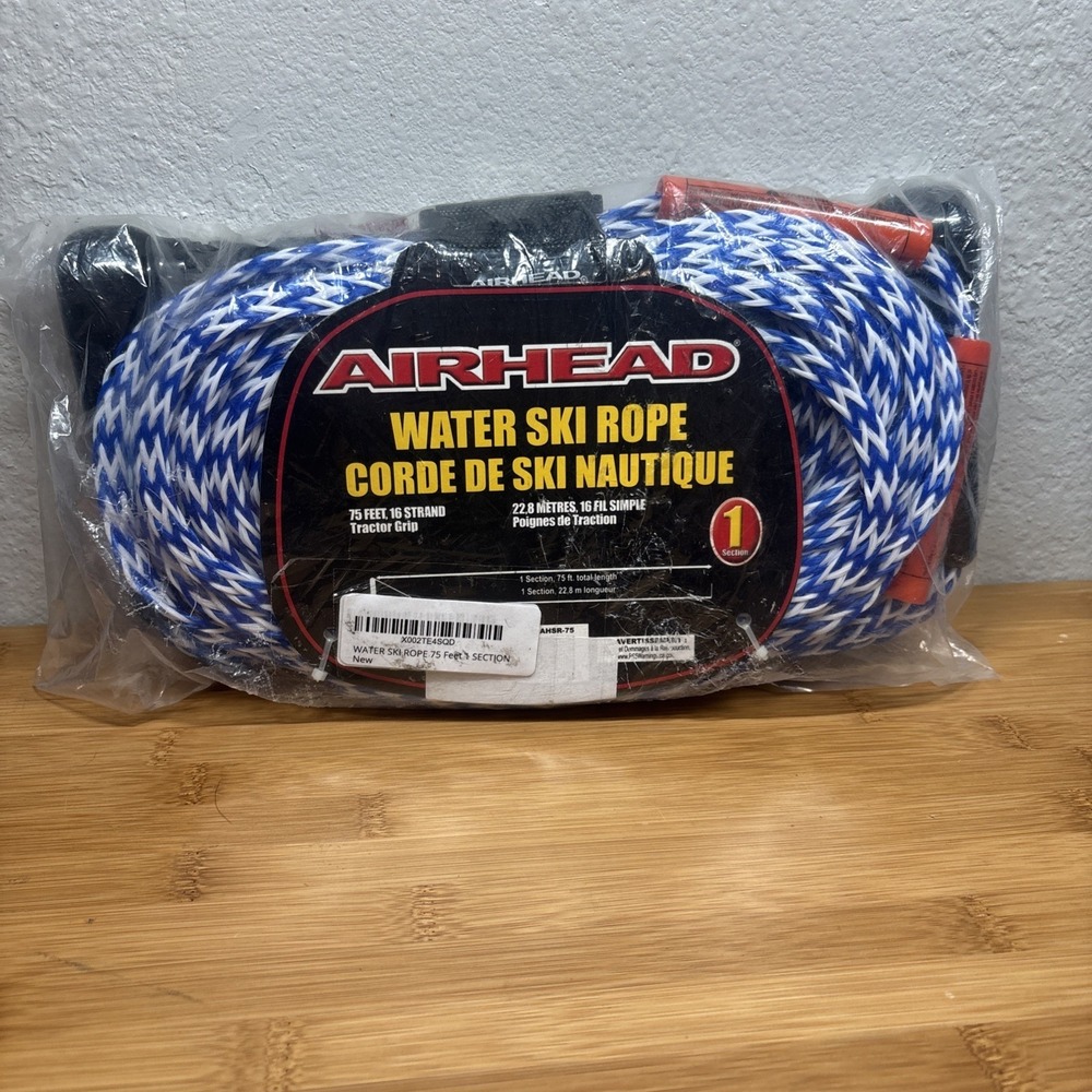 75 ft Water‎ Ski Rope Airhead 16 Strand Section 1 Floating Aluminum Handle